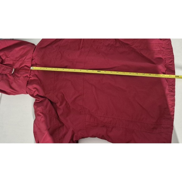 L.L.Bean Jacket Womens Small Red Nylon Hooded Windbreaker - Picture 9 of 14